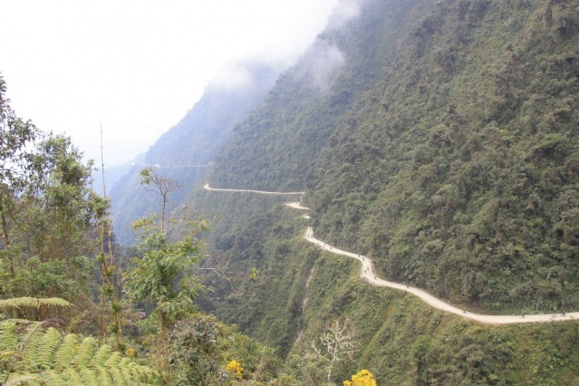 Yungas Yolu / Bolivya: Yeryüzündeki yollar arasında en tehlikelisi olarak kabul edilir ve "ölüm yolu" olarak adlandırılır. 3600 metre yükseklikte olmasına rağmen etrafında etrafında herhangi bir bariyer bulundurmaz. Aşırı derecede sisli, yağmurlu ve dardır. Yolda günde ortalama 1 kişi ölmektedir.