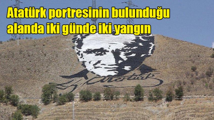Atatürk portresinin bulunduğu alanda iki günde iki yangın