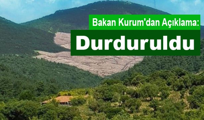Bakan Kurum'dan 'Kaz Dağları' açıklaması: Durduruldu