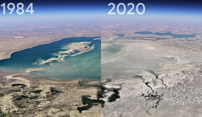 Google Earth'ten bir yerin 37 yıllık değişimi görülebilecek