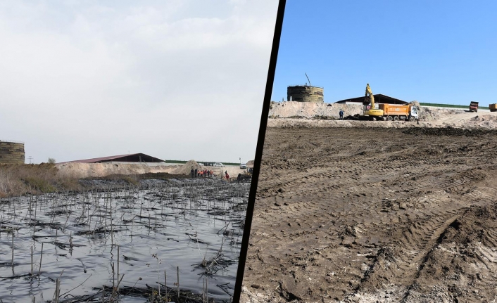 Edirne’de bir tesisin fuel oil havuzu patlamıştı; ekili tarlalardaki zifti temizleme çalışması başladı