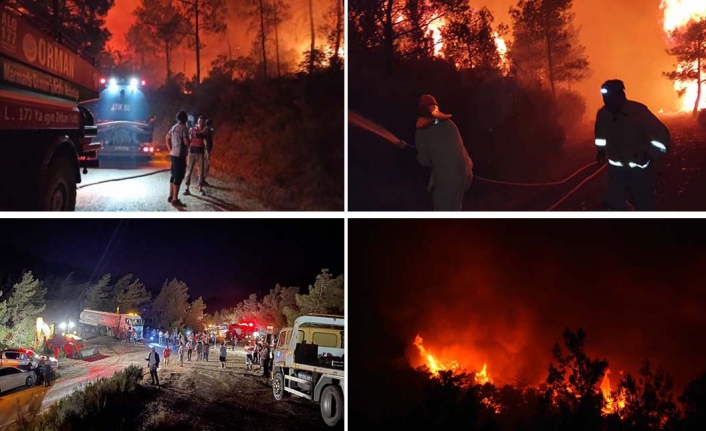 Marmaris'te orman yangını söndürülemedi