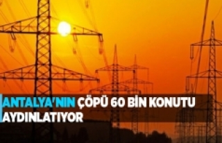 Antalya'nın çöpü 60 bin konutu aydınlatıyor