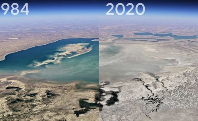 Google Earth'ten bir yerin 37 yıllık değişimi görülebilecek